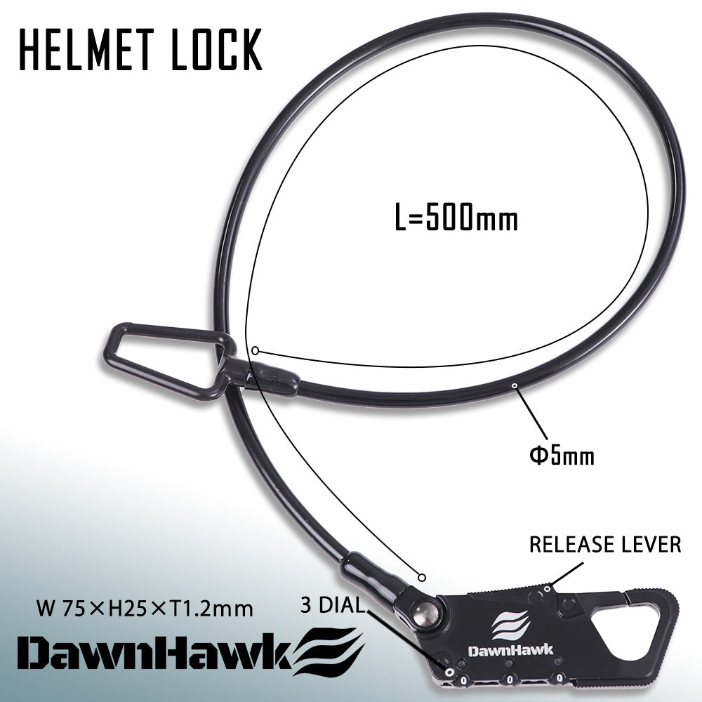 ワイヤーロック ヘルメット Φ5X500mm