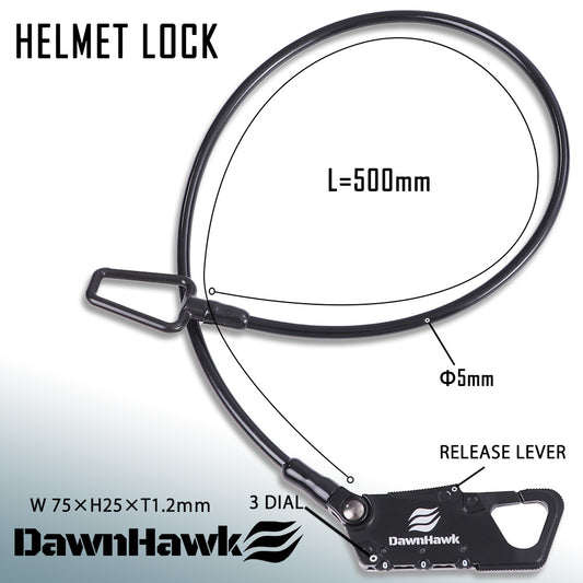 ワイヤーロック ヘルメット Φ5X500mm